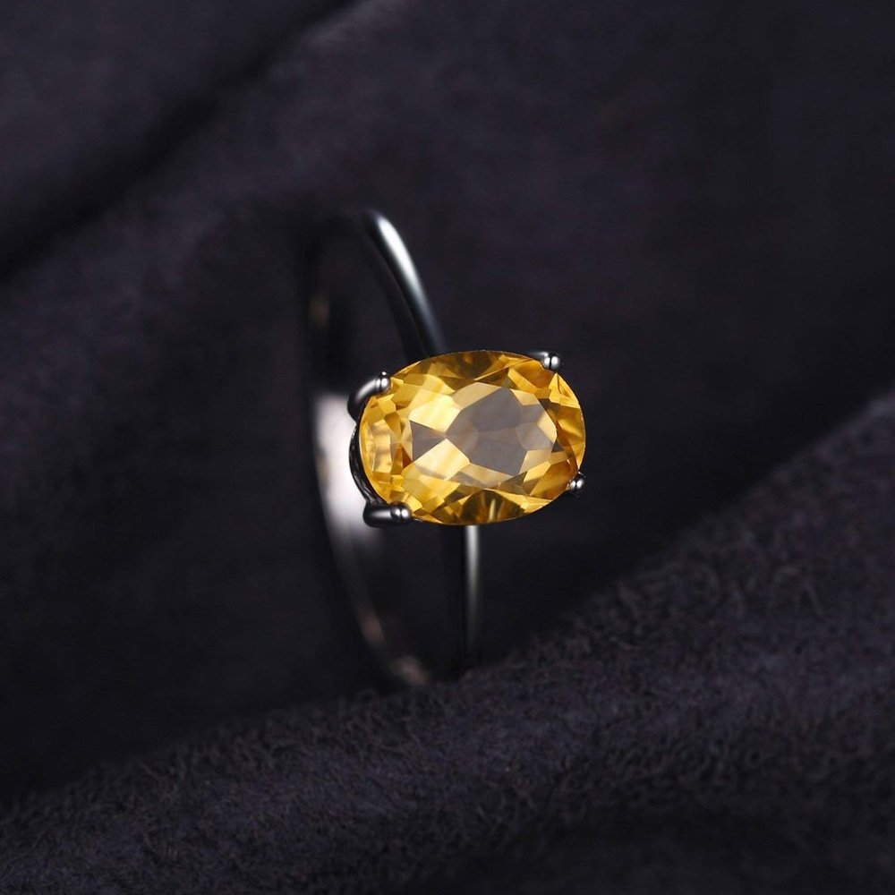 💛 1.16ct Natural Citrine Ring - 925 Sterling Silver - Picture 2 of 6